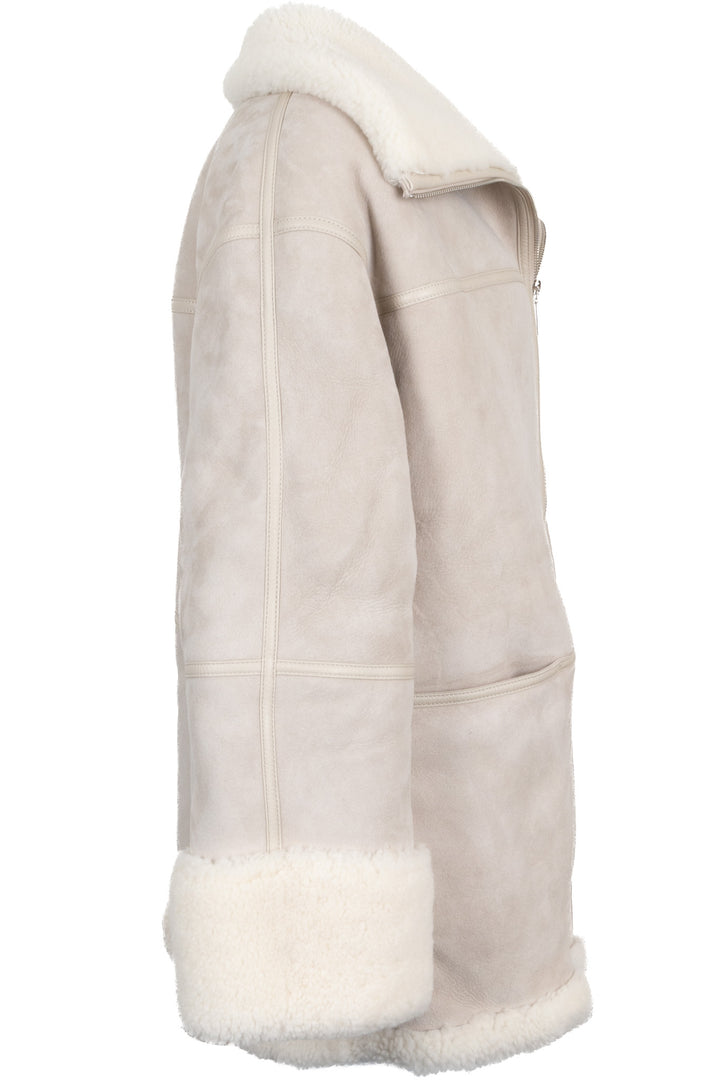 Manteau en peau lainée TOTÊME Gris clair
