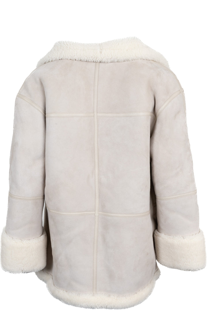 Manteau en peau lainée TOTÊME Gris clair