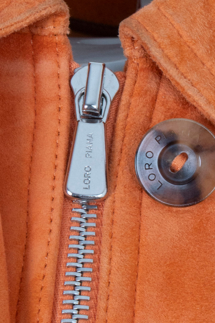 LORO PIANA Jacket Suede Orange