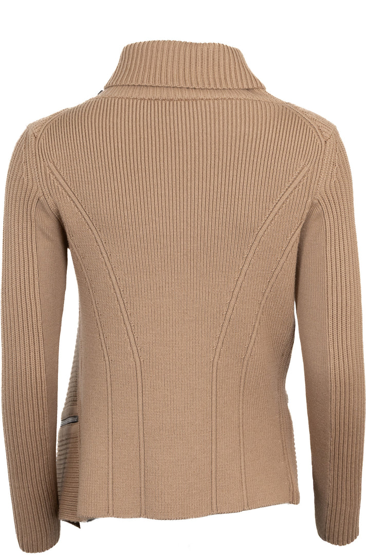 Cardigan BARBARA BUI en grosse maille zippé laine beige