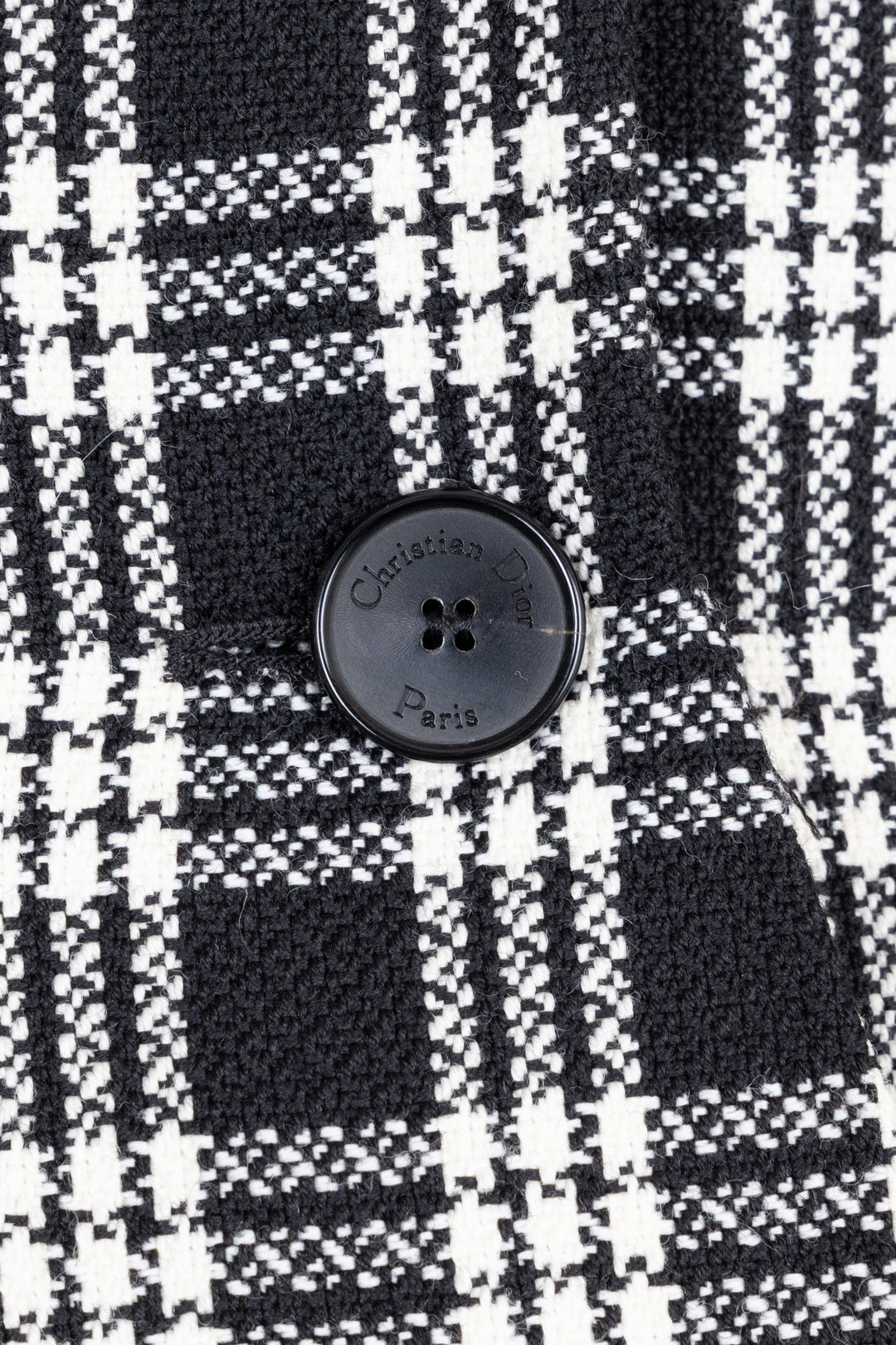CHRISTIAN DIOR 2022 Veste 2-en-1 Check'N'Dior en laine noir