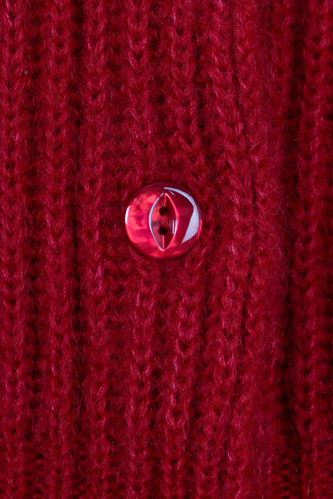 Cardigan en maille à col claudine CELINE en mohair rouge