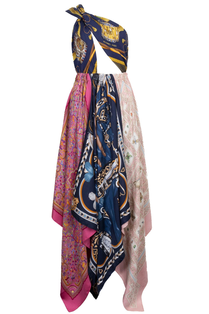 UNFOLD Silk Scarf Tulip Dress
