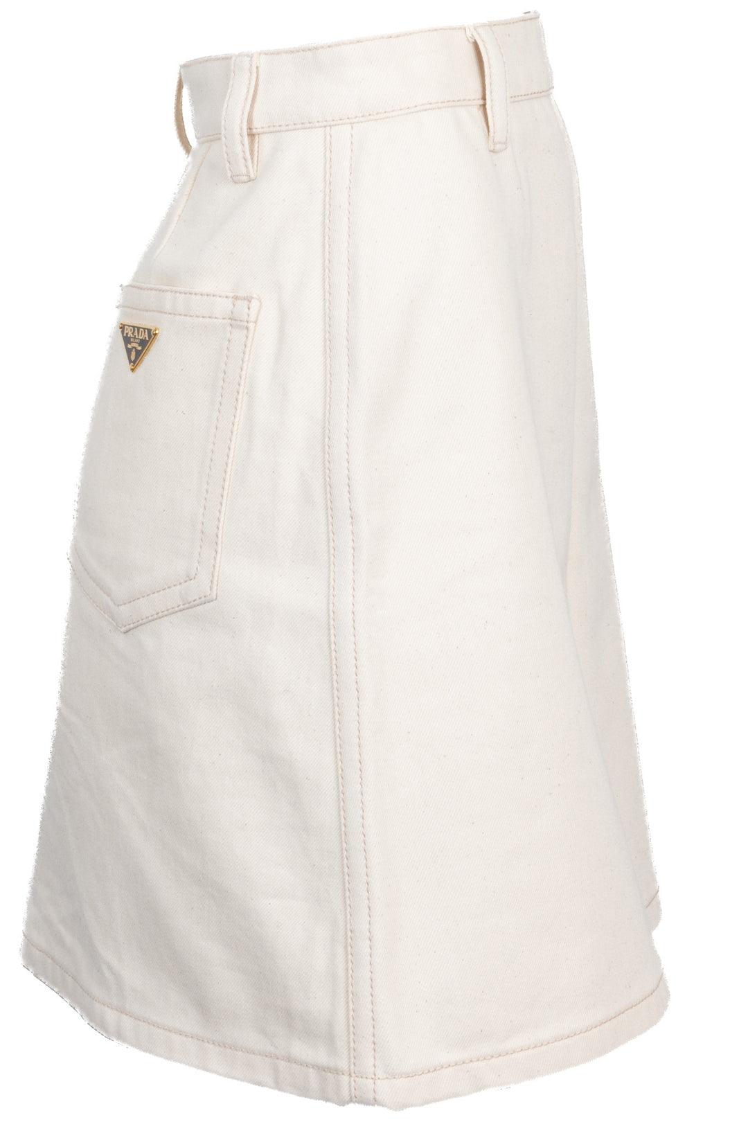 PRADA Triangle Skirt Denim Ivory