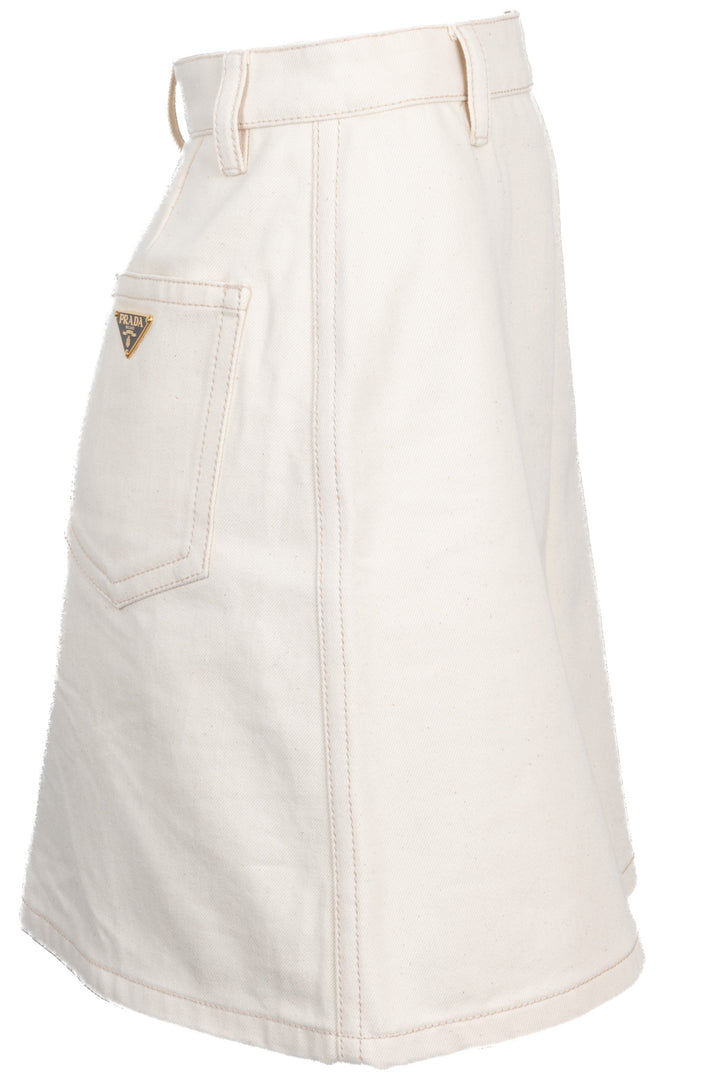 PRADA Triangle Skirt Denim Ivory