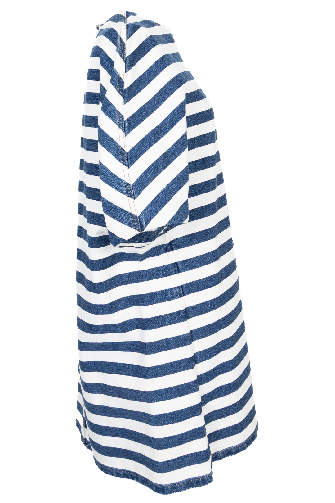 PRADA 2021 Striped Denim Mini Dress Blue