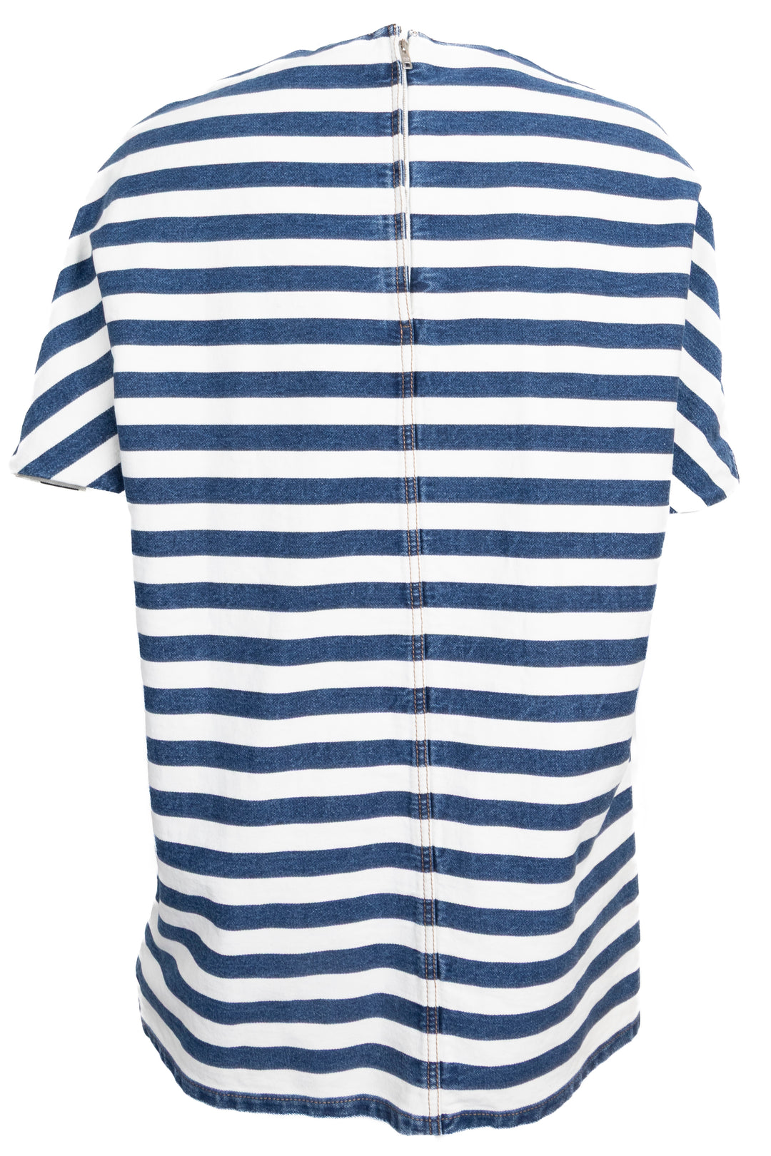 PRADA 2021 Striped Denim Mini Dress Blue
