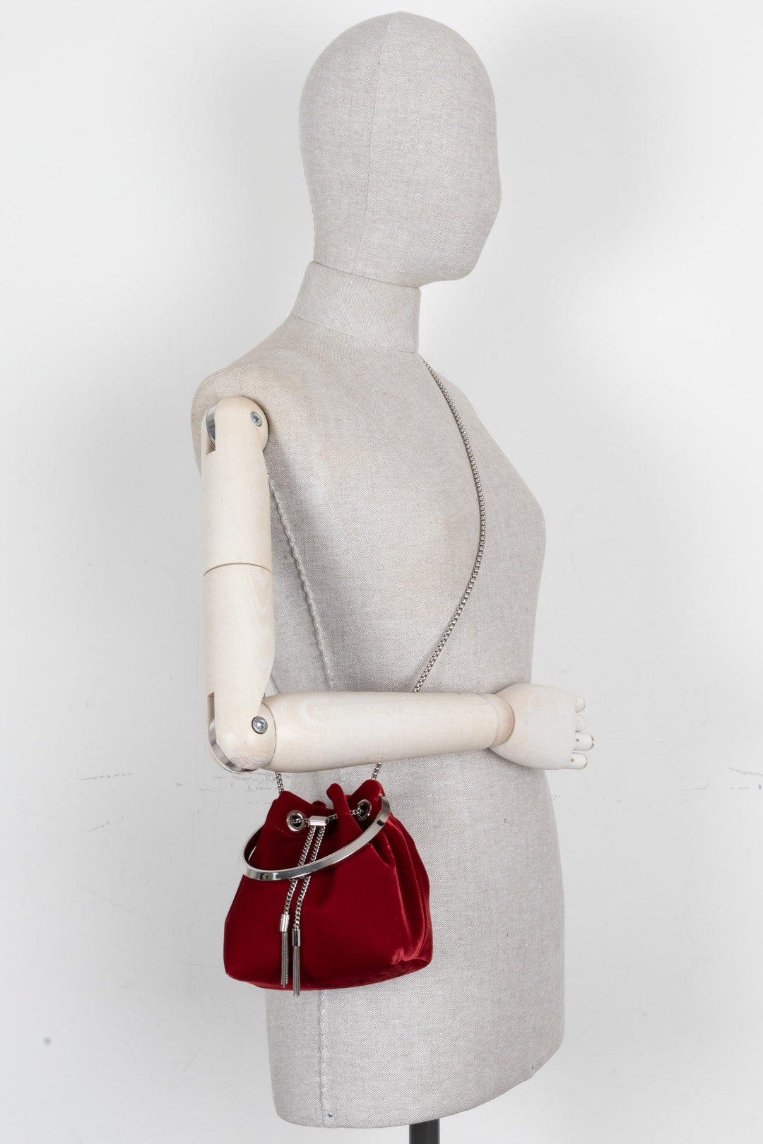 Sac Bon Bon JIMMY CHOO en velours rouge