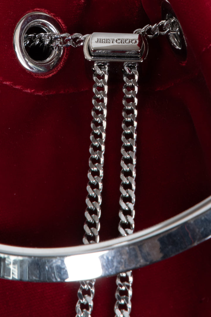 Sac Bon Bon JIMMY CHOO en velours rouge