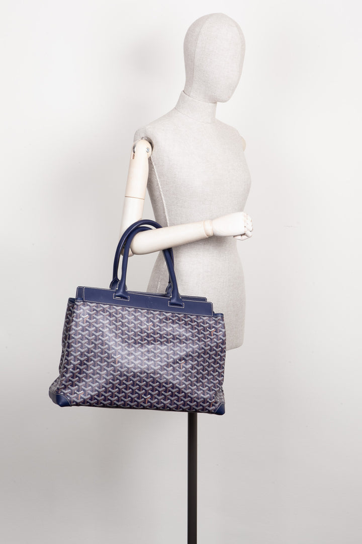 GOYARD Bellechasse MM Tote Bag Blue Canvas