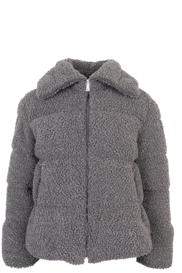 Doudoune MONCLER Barbot en lurex gris
