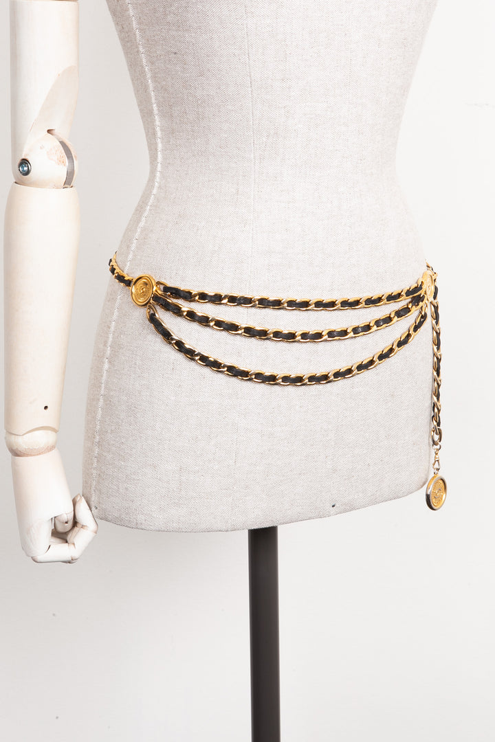 CHANEL Ceinture à trois brins de chaîne 1994 Printemps