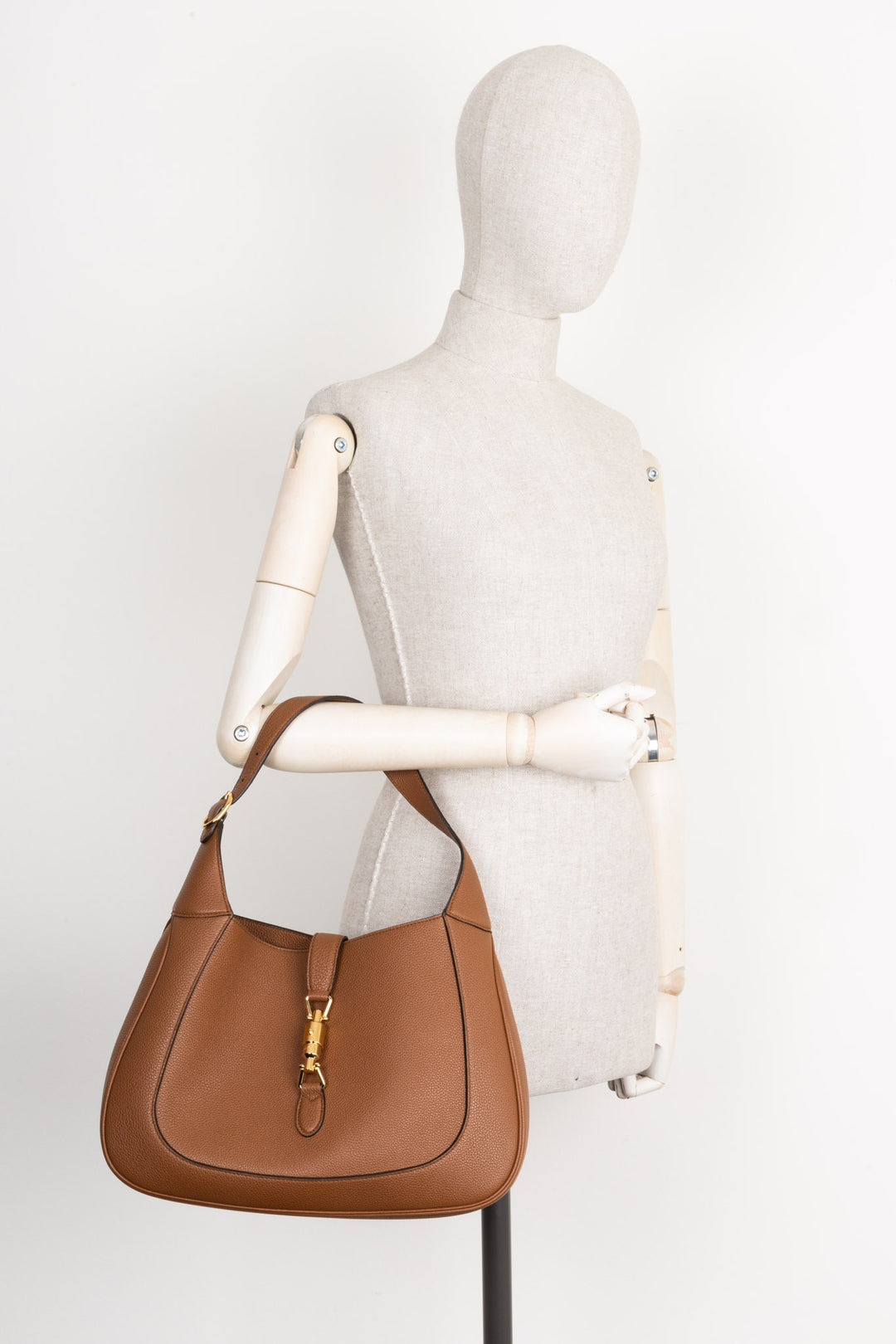 GUCCI Jackie 1961 Hobo Bag Graind Leather Brown