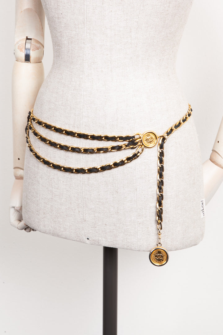 CHANEL Ceinture à trois brins de chaîne 1994 Printemps