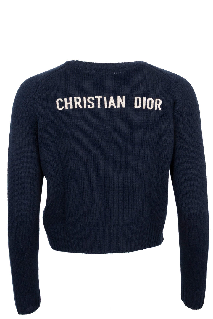 CHRISTIAN DIOR Back Logo Knit Cashmere Navy