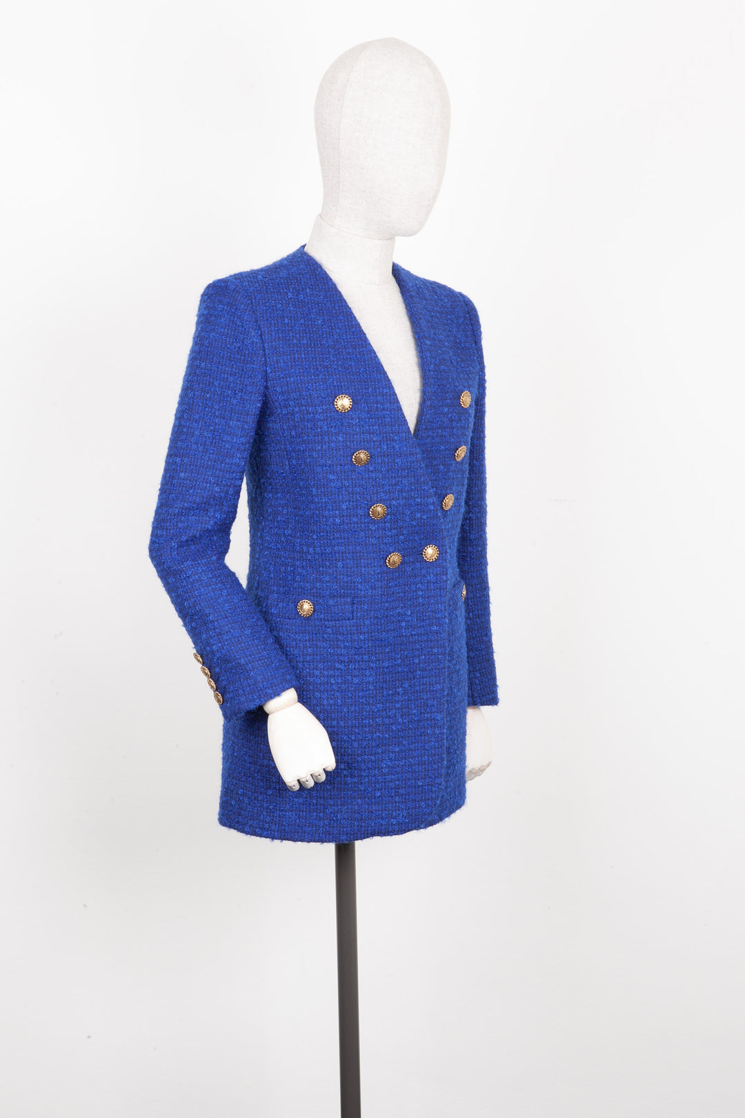 SAINT LAURENT Tweed Jacket Blue