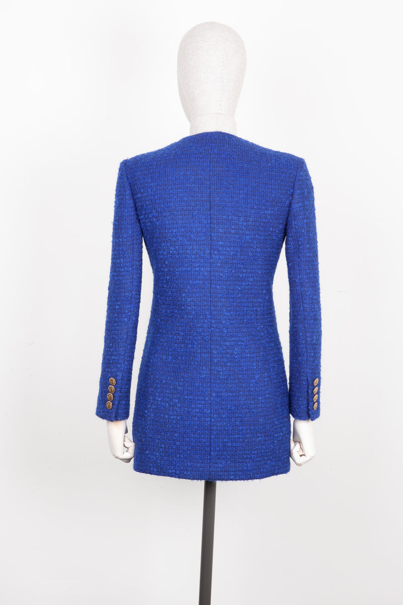 SAINT LAURENT Tweed Jacket Blue