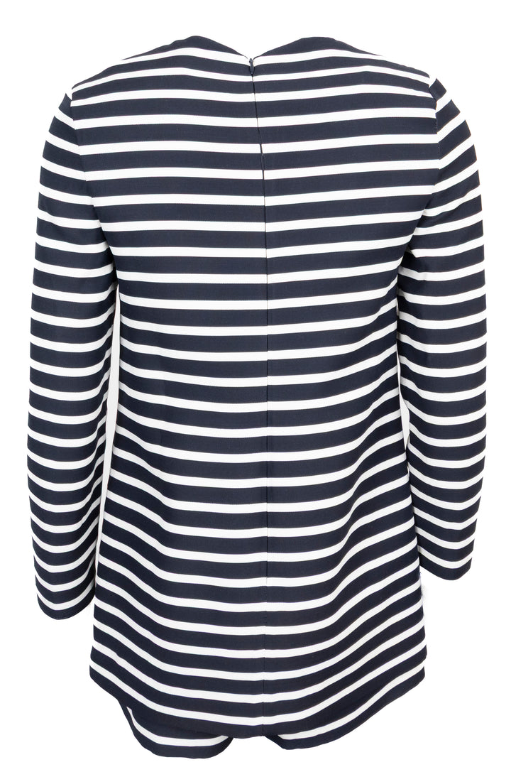 VALENTINO Striped Long Sleeve Jumpsuit Navy