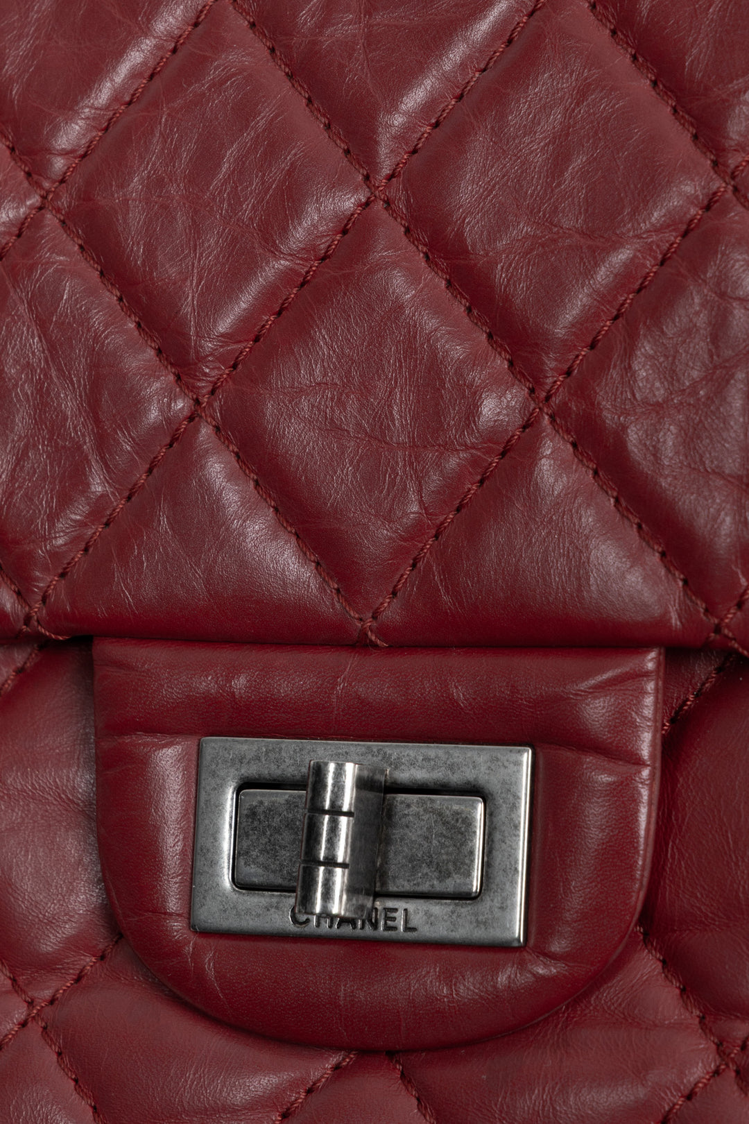 CHANEL Large 2.55 Reissue Crossbody Bag Leather Red