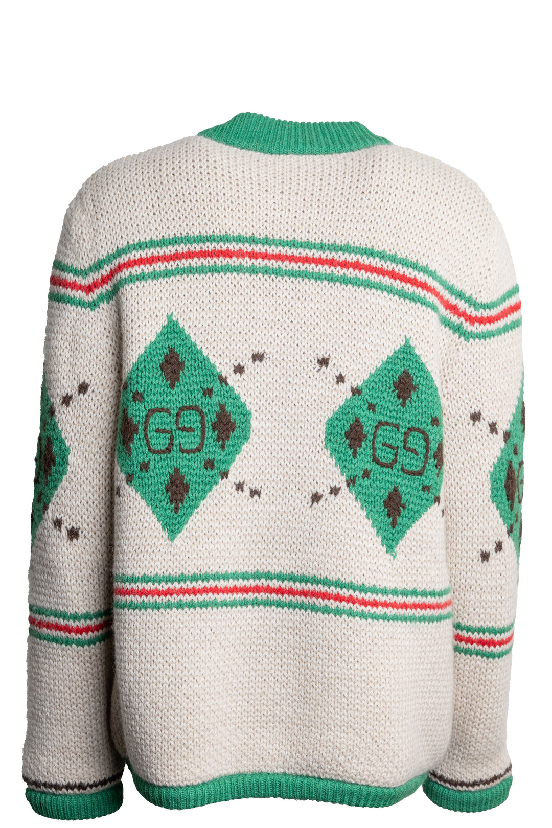 GUCCI GG Knit Shearling Jacket Green