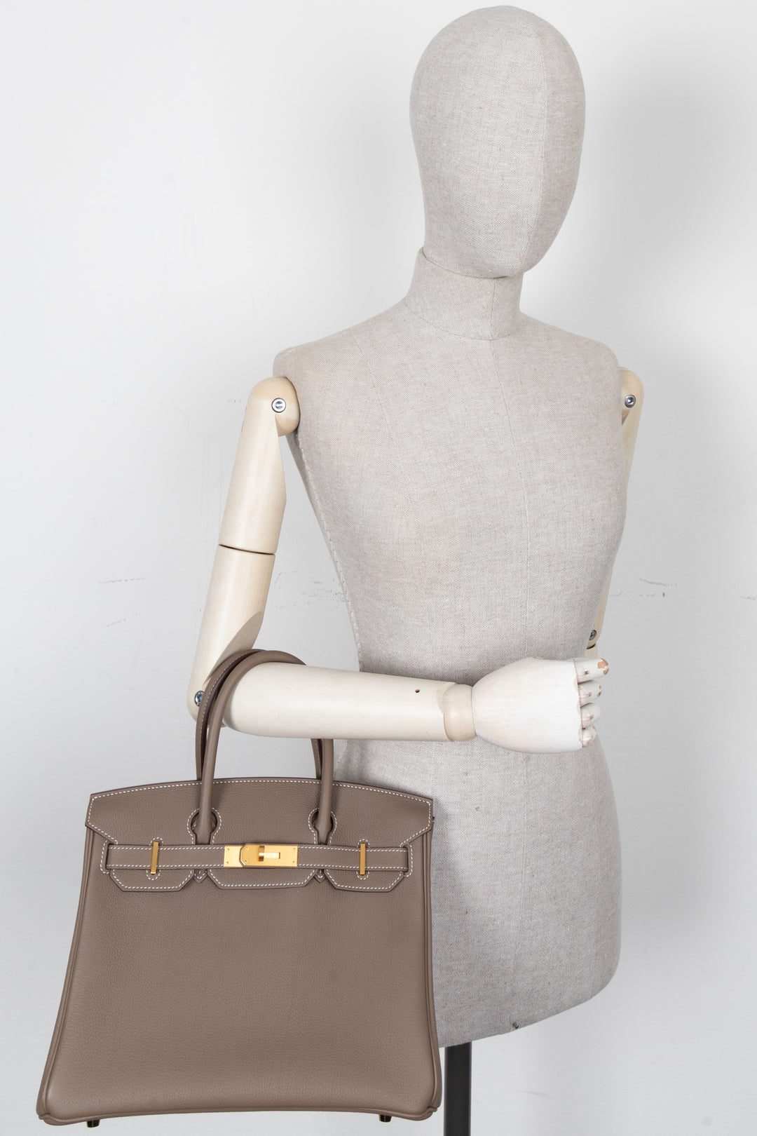 HERMÈS Birkin 30 Retourne Permabrass Togo Etoupe