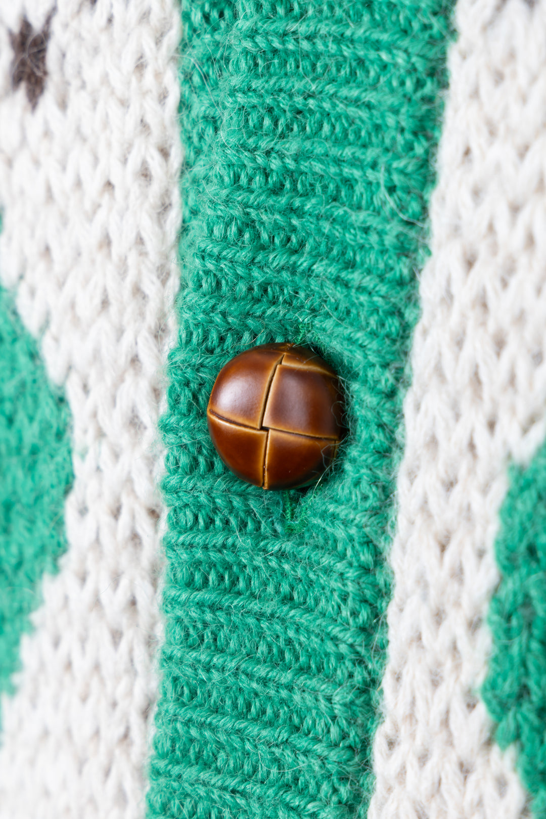 GUCCI GG Knit Shearling Jacket Green