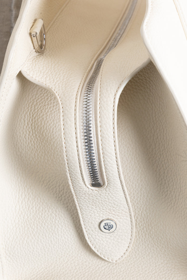 LORO PIANA Medium Sesia Hand Bag Off-White