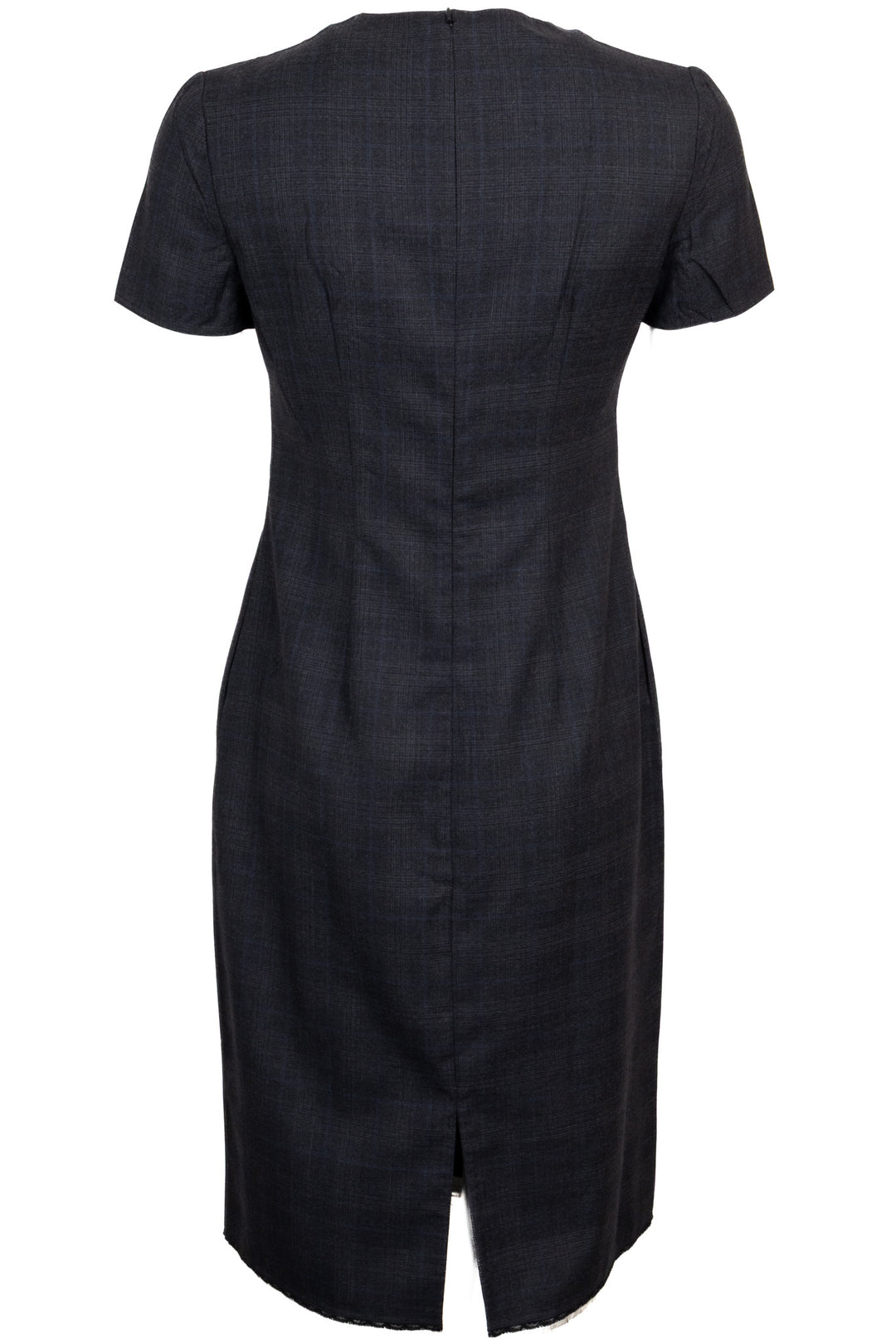 Robe PRADA 2025 courte à carreaux avec nœud, laine, gris anthracite