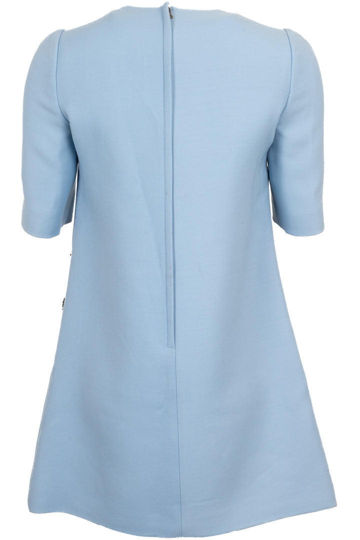 Robe brodée en laine bleu DOLCE & GABBANA