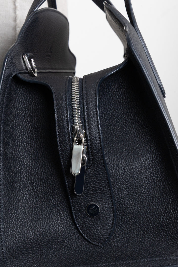 LORO PIANA Medium Sesia Hand Bag Navy