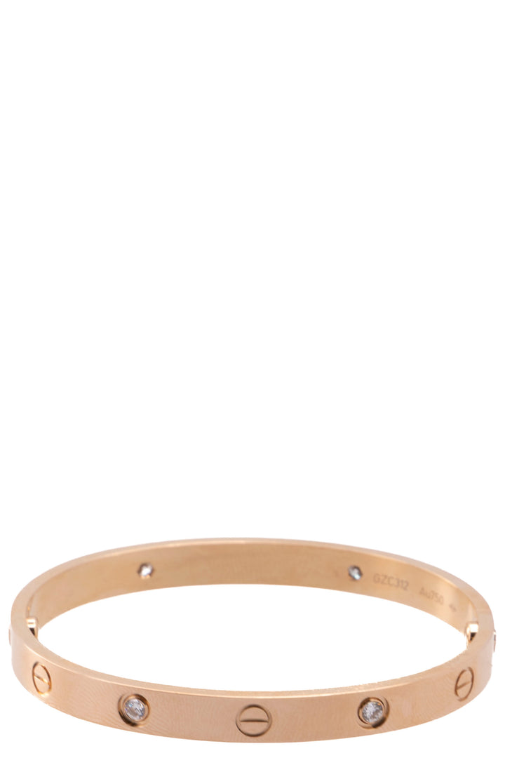 Bracelet Love CARTIER en or rose 18 carats, 4 diamants