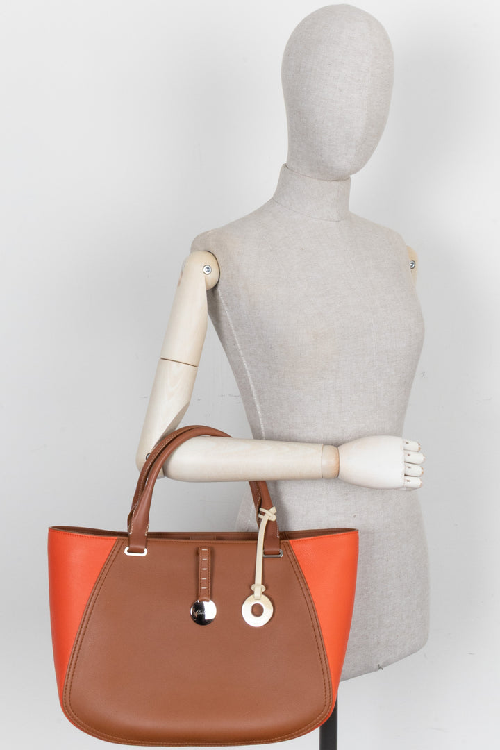 LORO PIANA Laguna Handle Bag Brown Orange