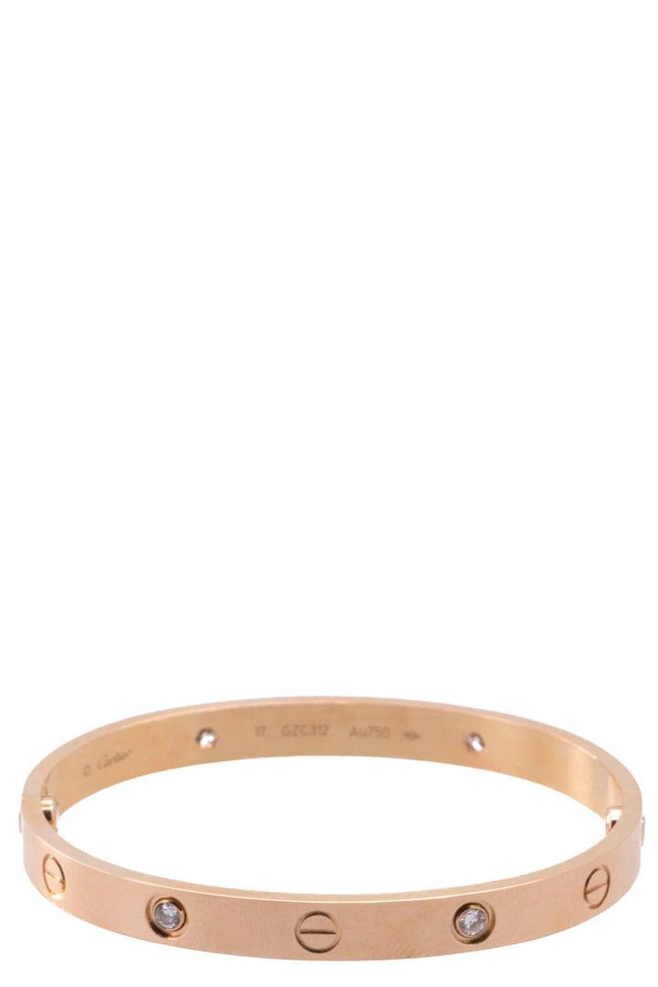 Bracelet Love CARTIER en or rose 18 carats, 4 diamants