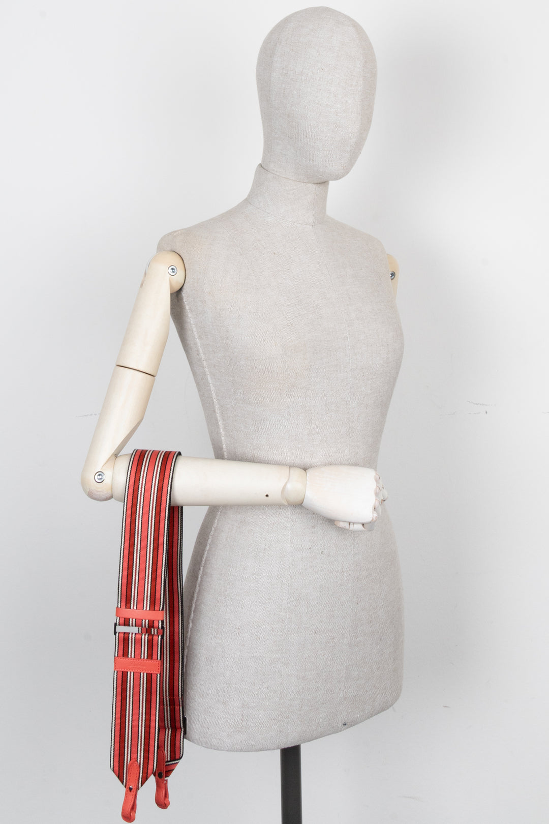 LORO PIANA Sangle en Toile Rayée Rouge