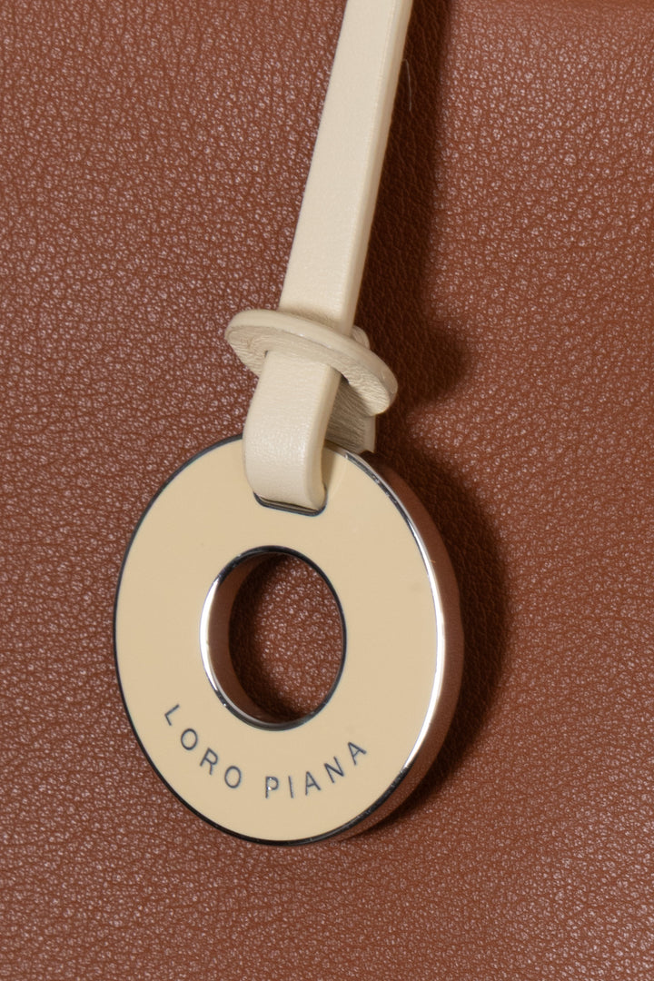 LORO PIANA Laguna Handle Bag Brown Orange