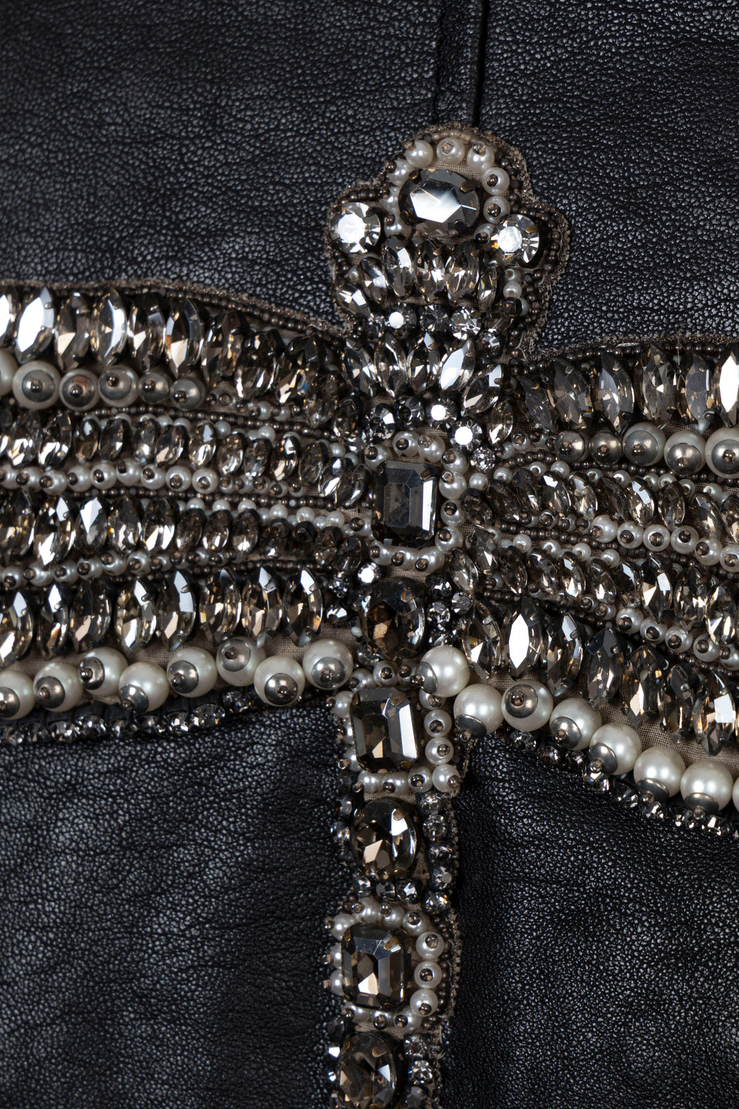 GUCCI Butterfly Zip Bomber Leather Jacket Black