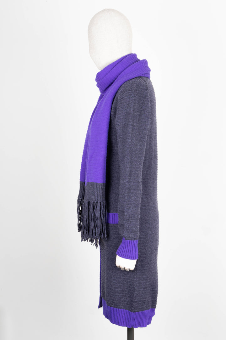 CHANEL Two Piece Knit Cashmere Grey & Purple 08 Autumn