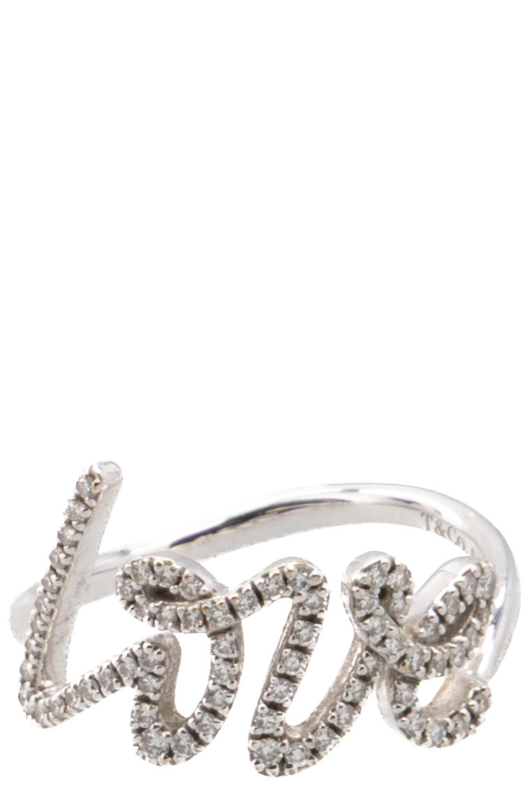 TIFFANY & CO. Paloma's Graffiti Love Ring 18k White Gold Diamonds Silver