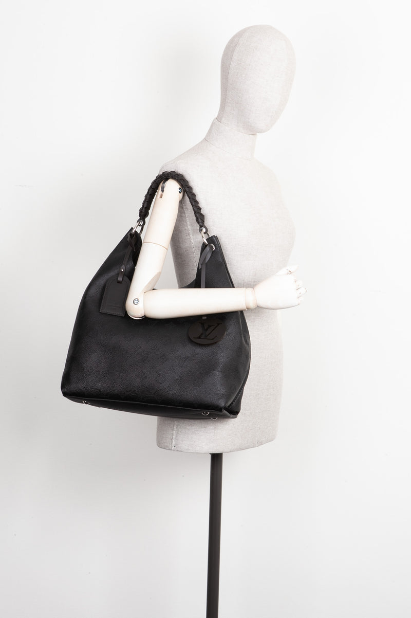 LOUIS VUITTON Mahina Carmel Hobo Bag Black