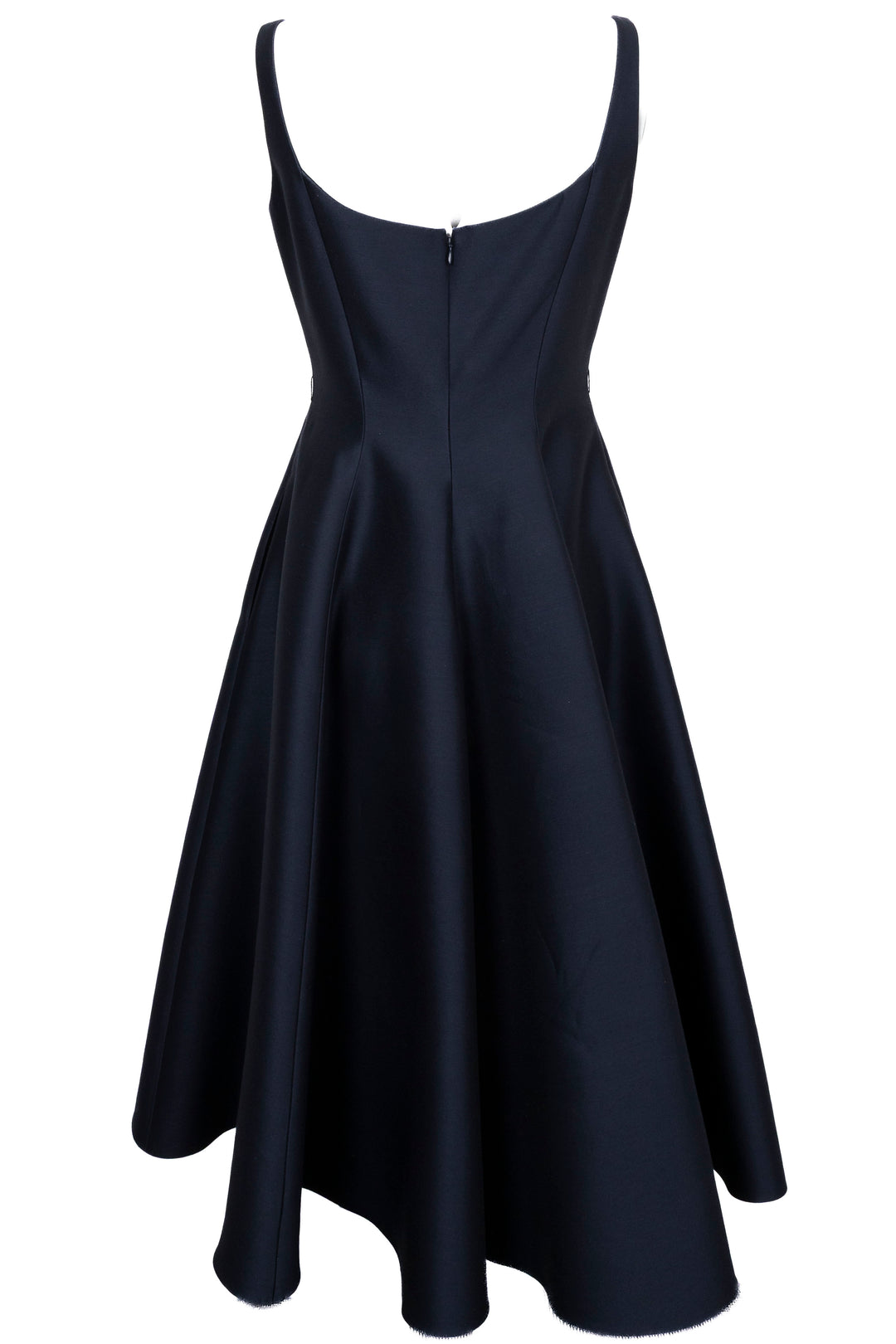 Robe midi évasée en laine bleu marine CHRISTIAN DIOR