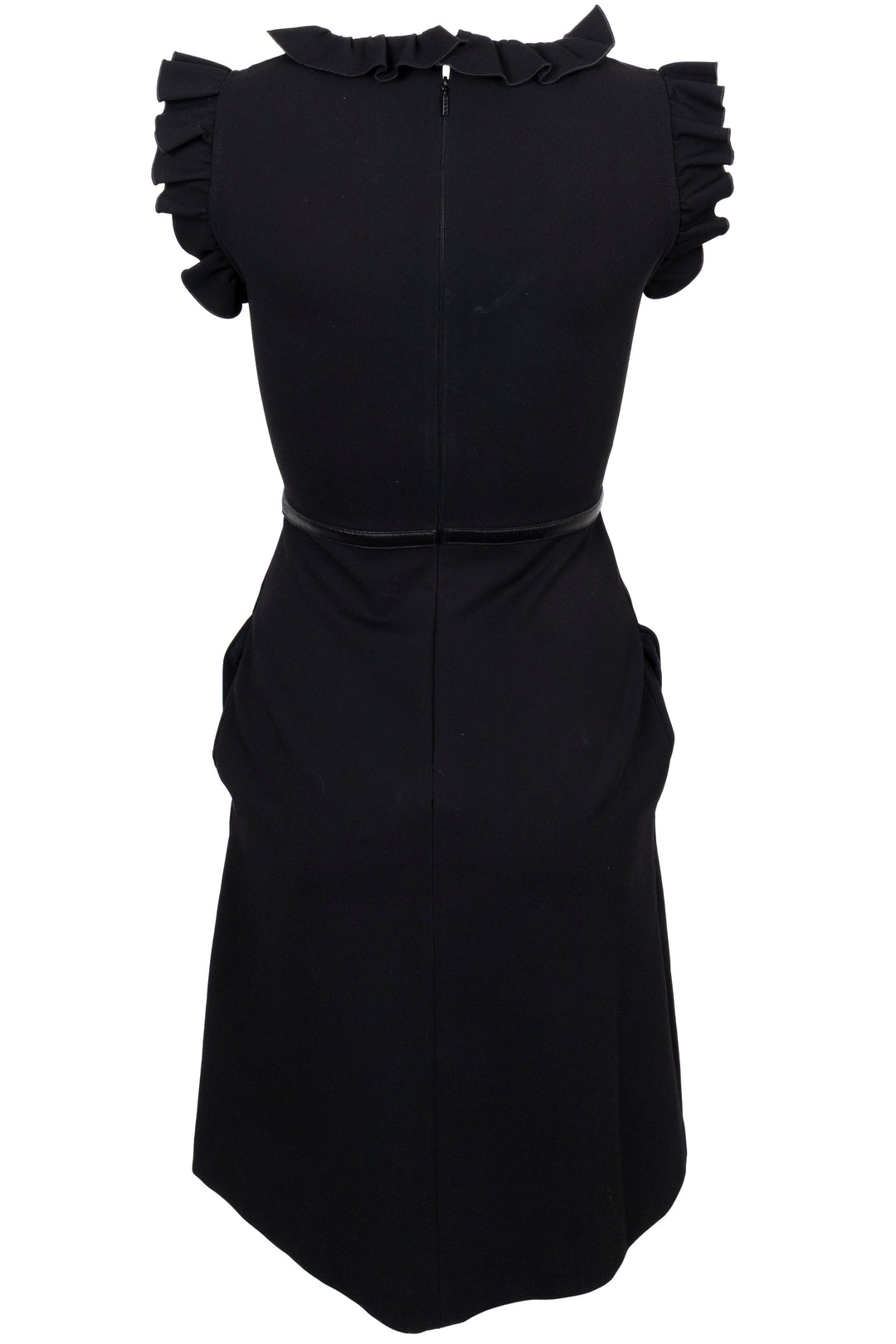 GUCCI Ruched Collar Horsebit Dress Black