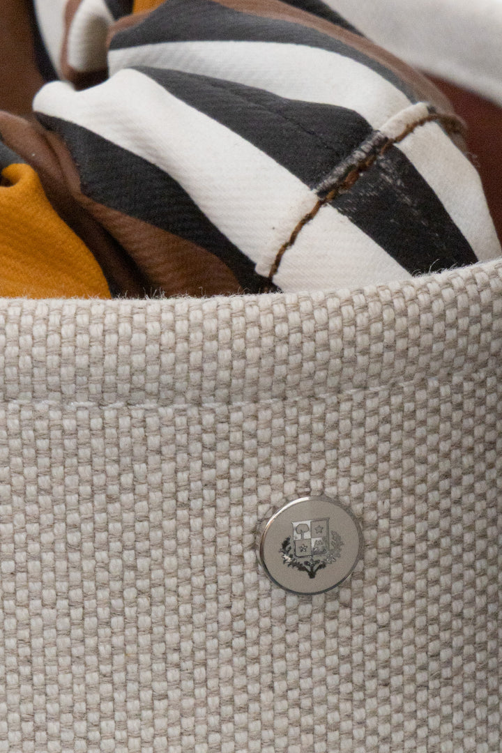 LORO PIANA Bucket Bag Canvas Leather-Trimmed
