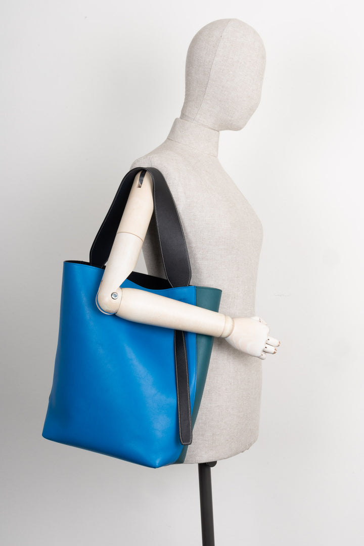 CÉLINE Twisted Cabas Tote Bag Tricolor Blue Green