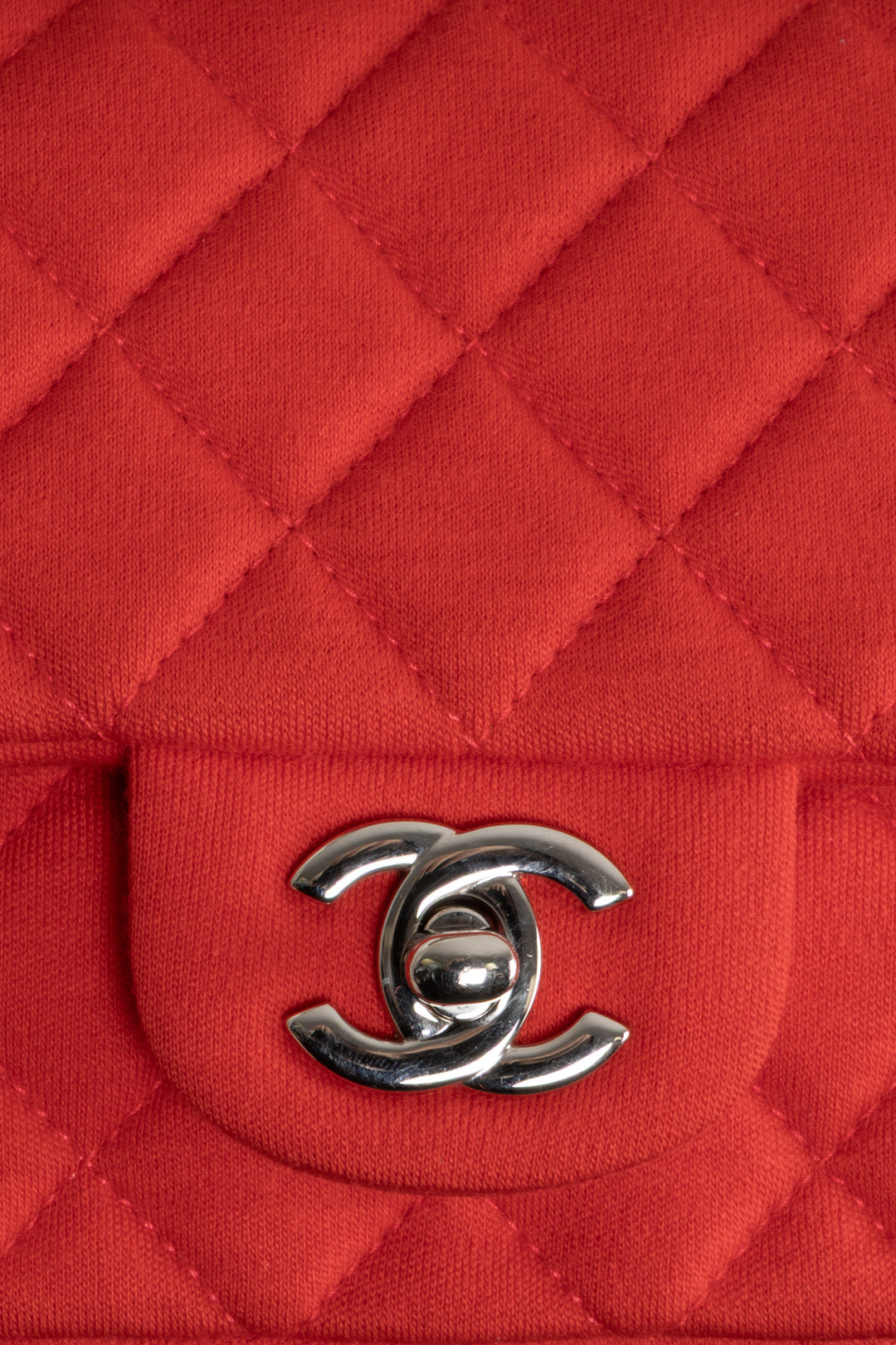 CHANEL Mini Rectangular Single Flap Bag Jersey Red