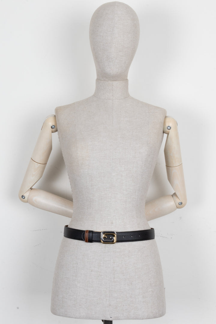 GUCCI Reversible GG Square Buckle Belt Black
