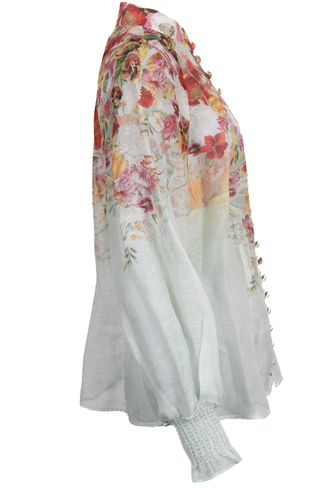 ZIMMERMANN Flower Print Blouse Linen Multicolor