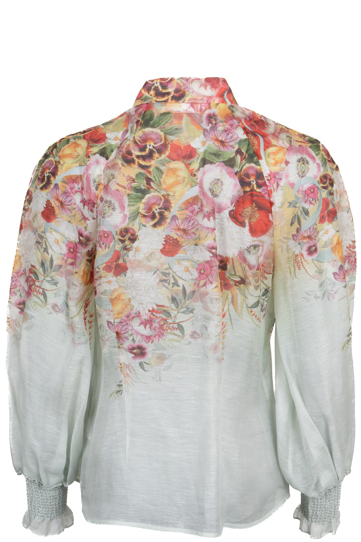ZIMMERMANN Flower Print Blouse Linen Multicolor
