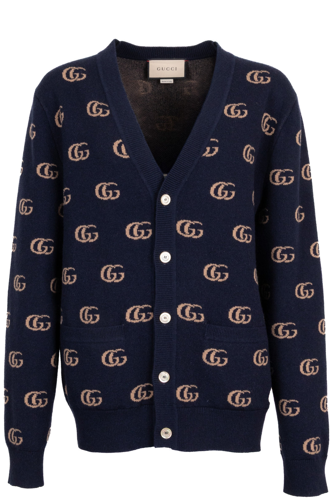 GUCCI GG Cardigan Cashmere Navy