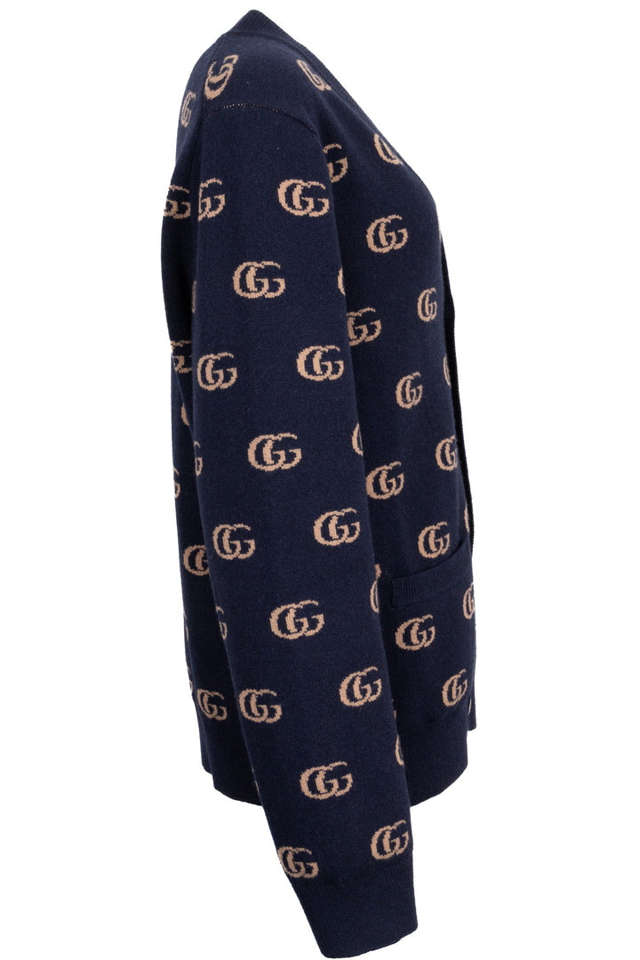 GUCCI GG Cardigan Cashmere Navy