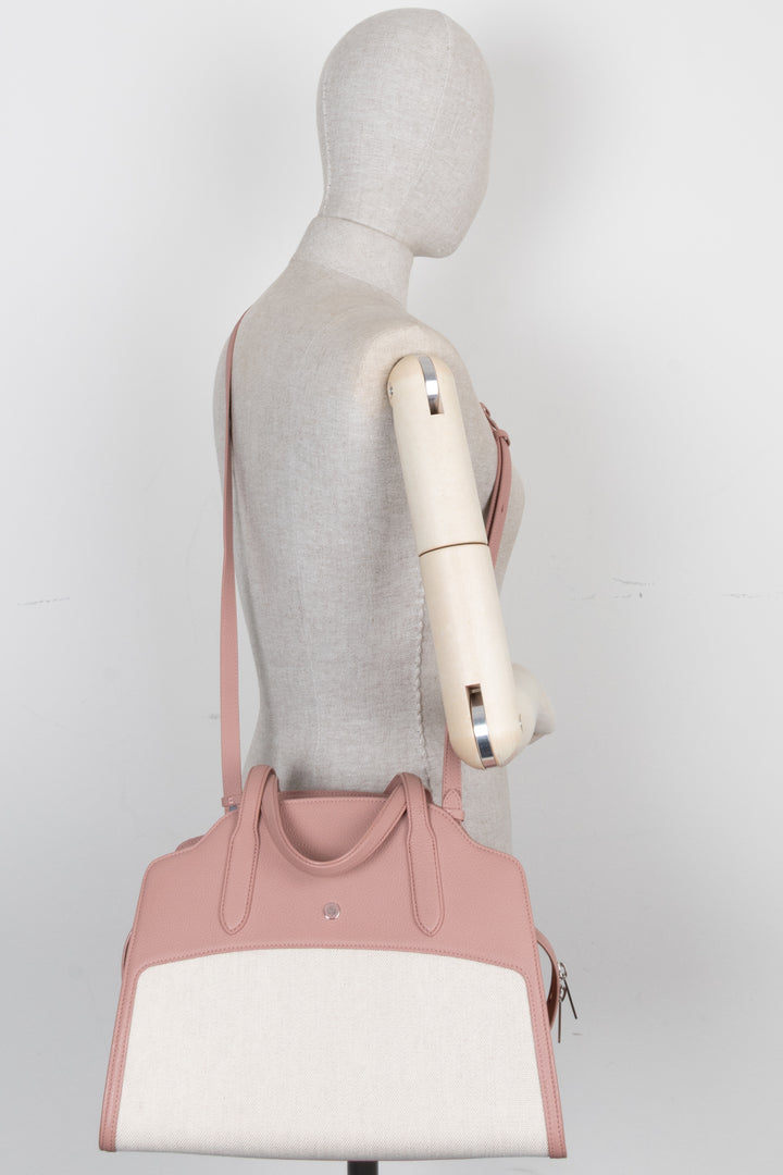 LORO PIANA Medium Sesia Canvas Hand Bag Blush